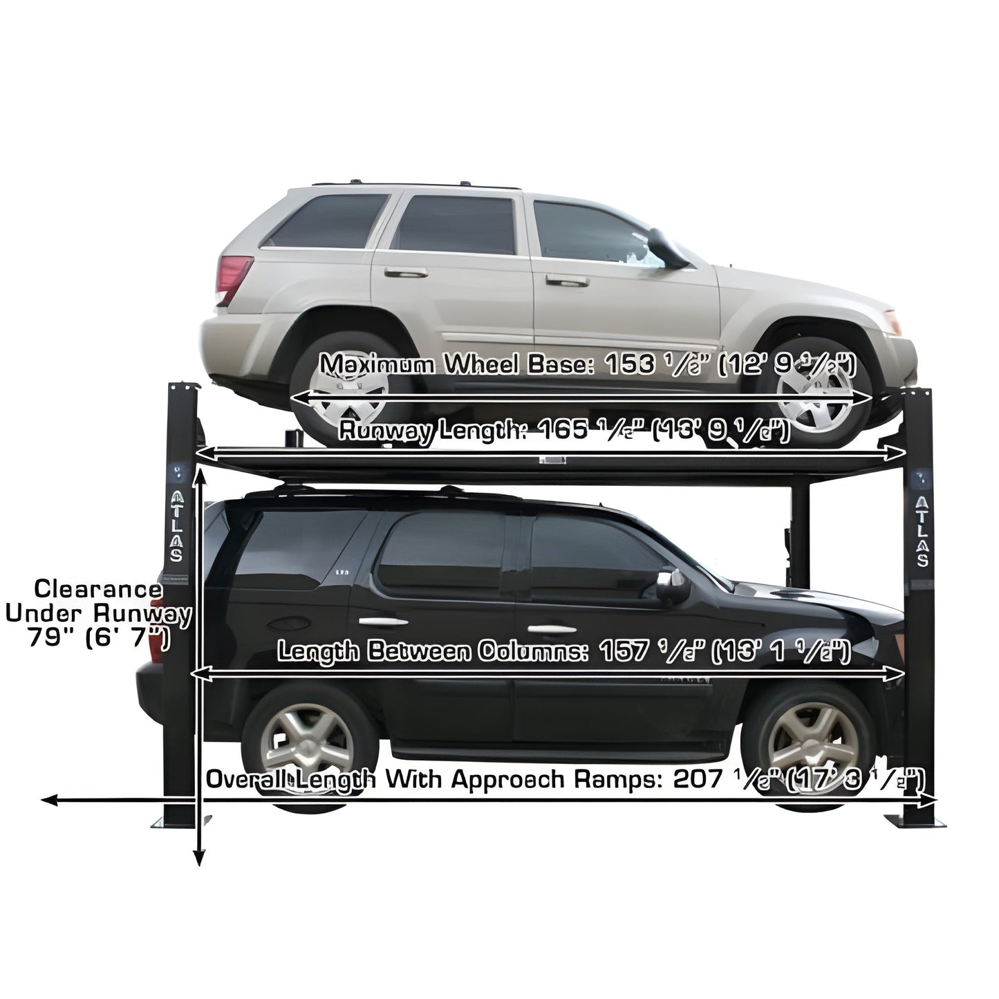 Atlas Garage PRO8000EXT 8,000 lb Extra Tall 4-Post Lift - ATEXH-PRO8000EXT-FPD