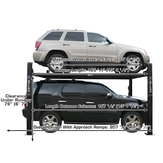 Atlas Garage PRO8000EXT 8,000 lb Extra Tall 4-Post Lift - ATEXH-PRO8000EXT-FPD