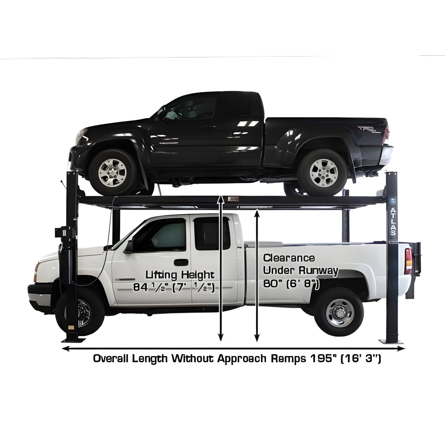 Atlas Garage PRO8000EXT-L 8,000 lb Extra Tall/Extra Long 4-Post Lift - ATEXH-PRO8000EXT-L-FPD