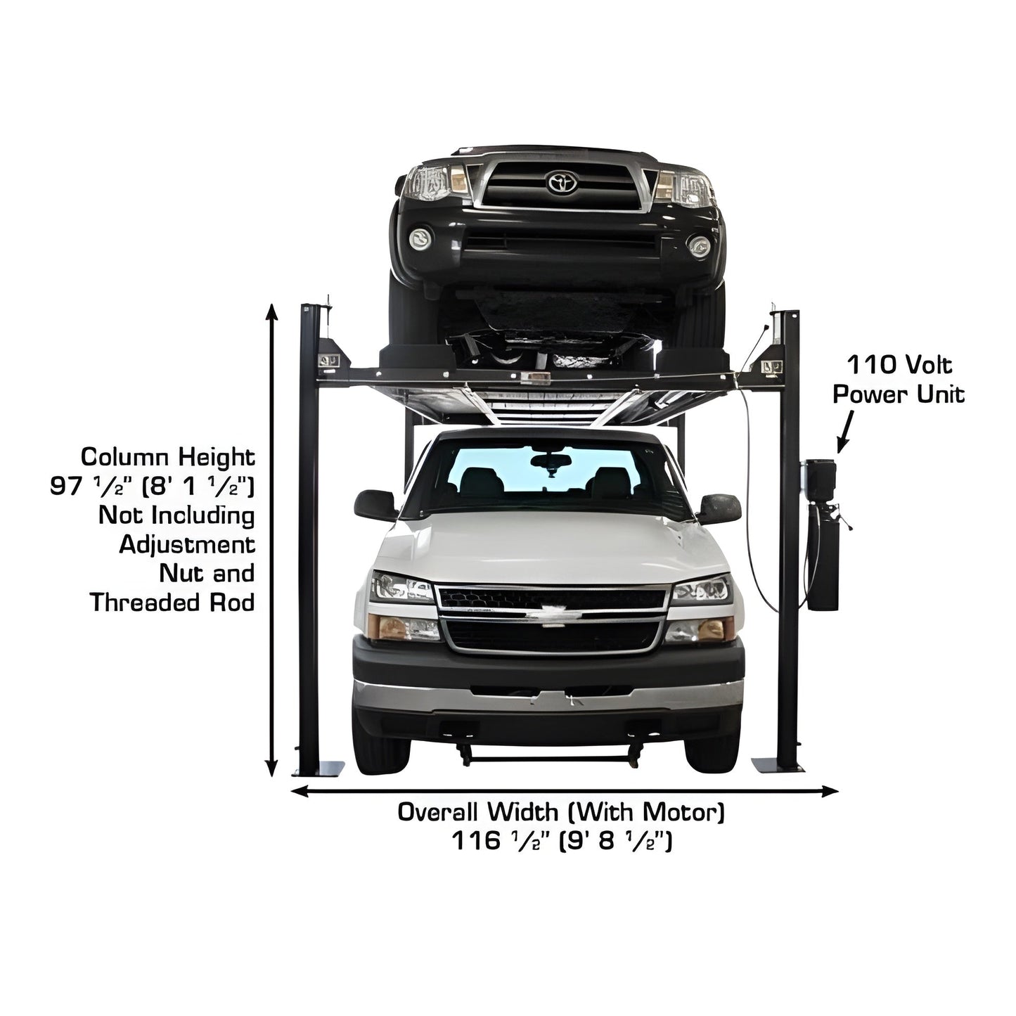 Atlas Garage PRO8000EXT-L 8,000 lb Extra Tall/Extra Long 4-Post Lift - ATEXH-PRO8000EXT-L-FPD