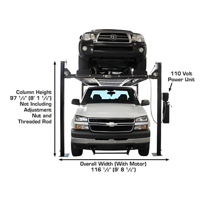 Atlas Garage PRO8000EXT-L 8,000 lb Extra Tall/Extra Long 4-Post Lift - ATEXH-PRO8000EXT-L-FPD