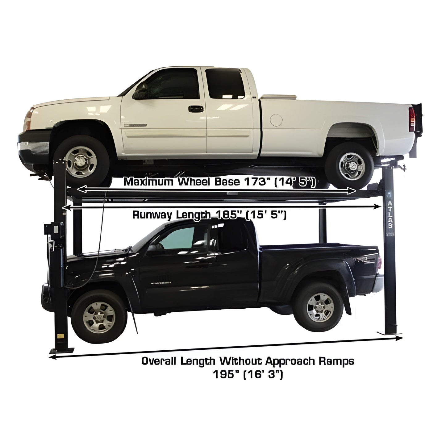Atlas Garage PRO8000EXT-L 8,000 lb Extra Tall/Extra Long 4-Post Lift - ATEXH-PRO8000EXT-L-FPD
