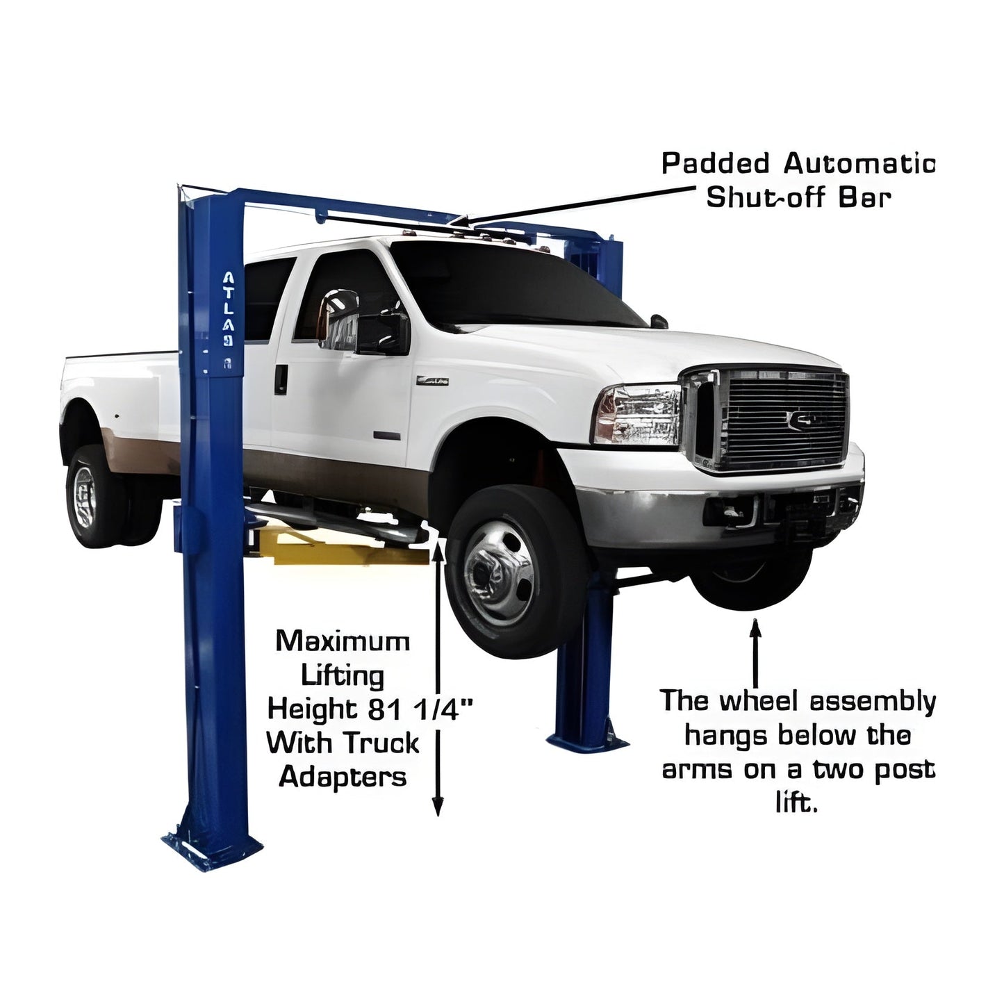 Atlas PV10PX 10,000 lb Overhead 2-Post Lift - ATEXH-PV10PX-FPD