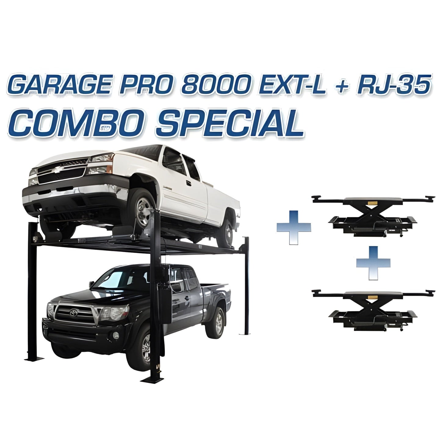 Atlas PRO8000EXT-L 4 Post Lift + RJ35 Sliding Jacks Combo - ATEXH-PRO8EXTL-COMBO-FPD