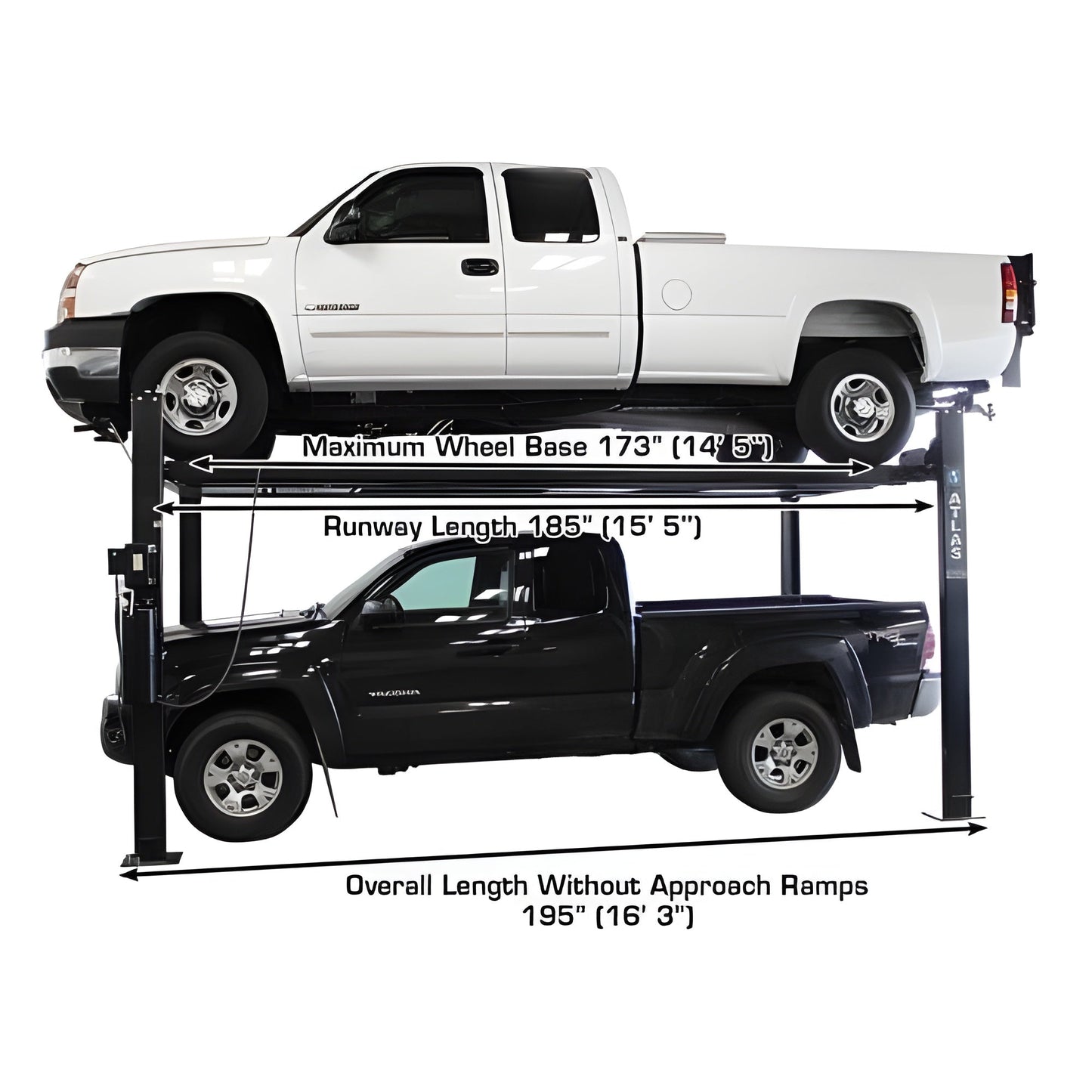 Atlas PRO8000EXT-L 4 Post Lift + RJ35 Sliding Jacks Combo - ATEXH-PRO8EXTL-COMBO-FPD