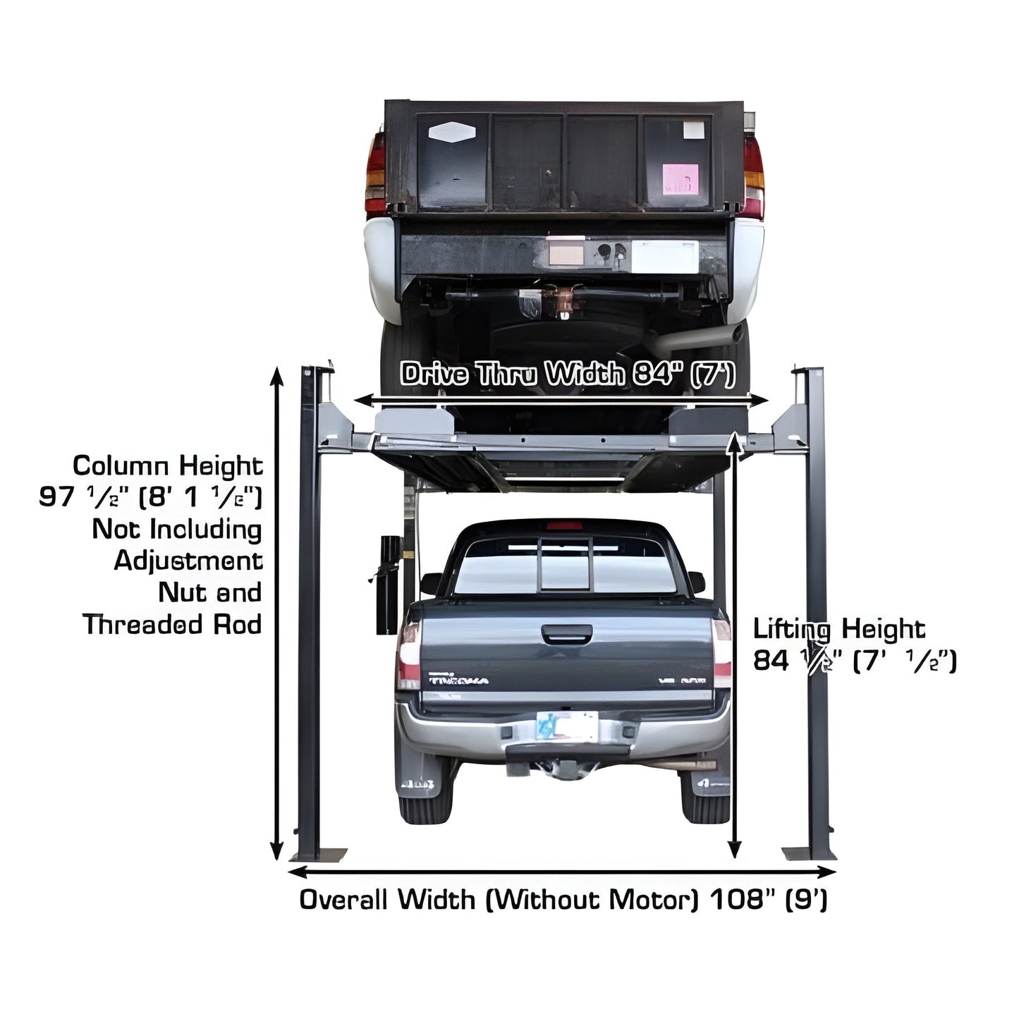 Atlas PRO8000EXT-L 4 Post Lift + RJ35 Sliding Jacks Combo - ATEXH-PRO8EXTL-COMBO-FPD