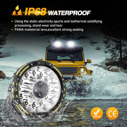 Auxbeam (2pcs/4pcs set) 7 Inch 230W 33332LM 360-PRO Series Custom Lens Offroad LED Driving Lights for 2008 Chevy Silverado 1500 Chevy Silverado 2500 3500 - GP00008379