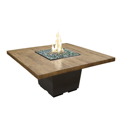 American Fyre Designs Reclaimed Wood Cosmo Square Dining Height Firetable - 640-BA-FO-M2NC