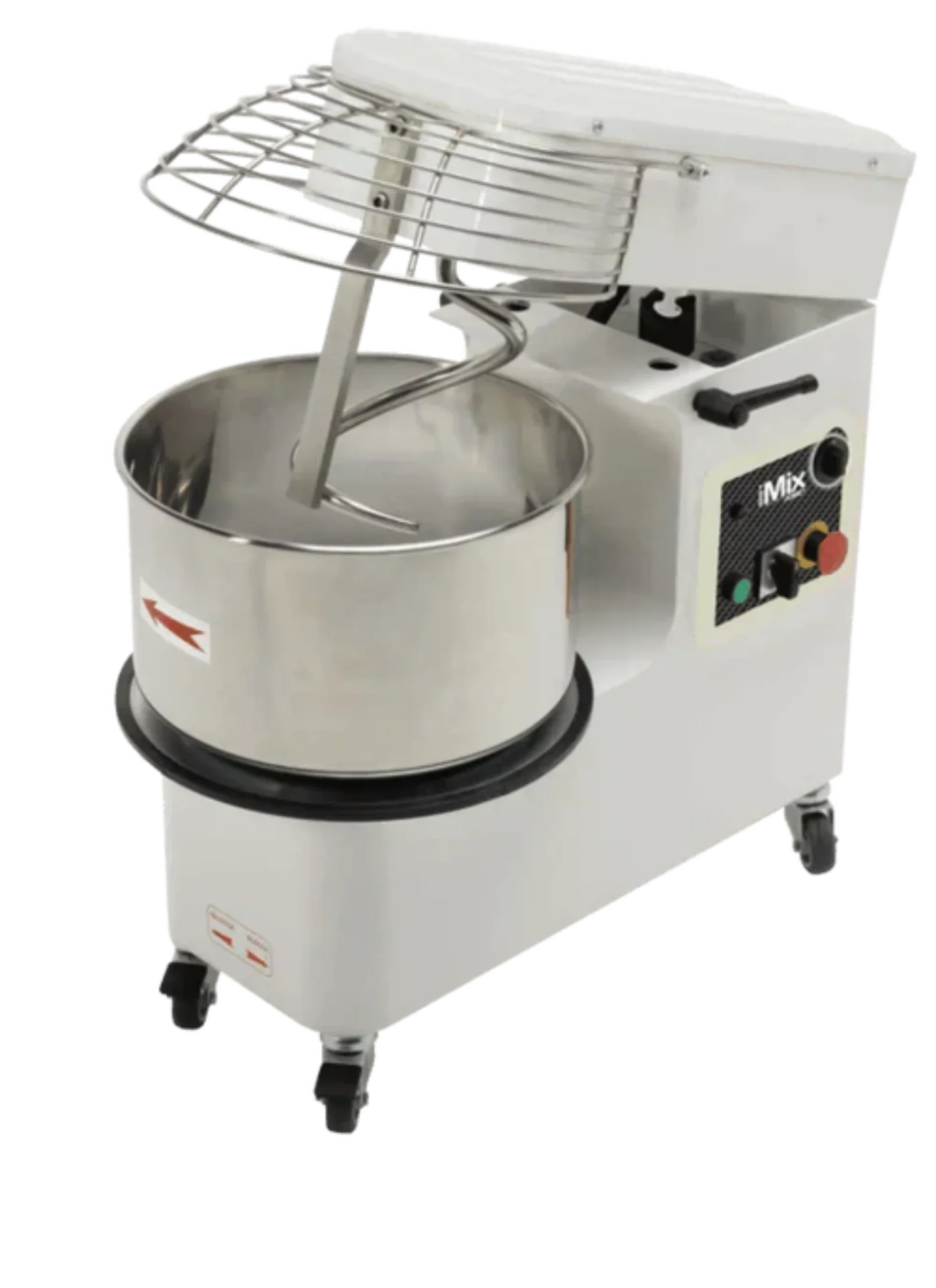 AMPTO Spiral Mixer 83 lbs dough. 55 lbs of flour. 42qts bowl. raising head and removed bowl. 220/60/3 - 2 Speeds. ETL. NSF - IM R38/2