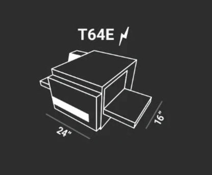 AMPTO X Electric Conveyor Pizza Oven Ventless 24'' x 16'' x 3'' Chamber 1 Deck. 16'' Width belt - T64EV1