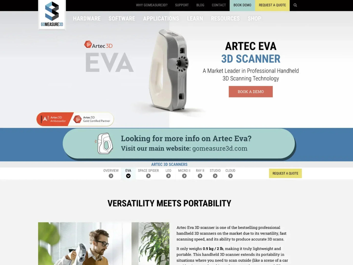 Artec Eva Lite 3D Scanner - ARTEC-SCAN-EVA-L