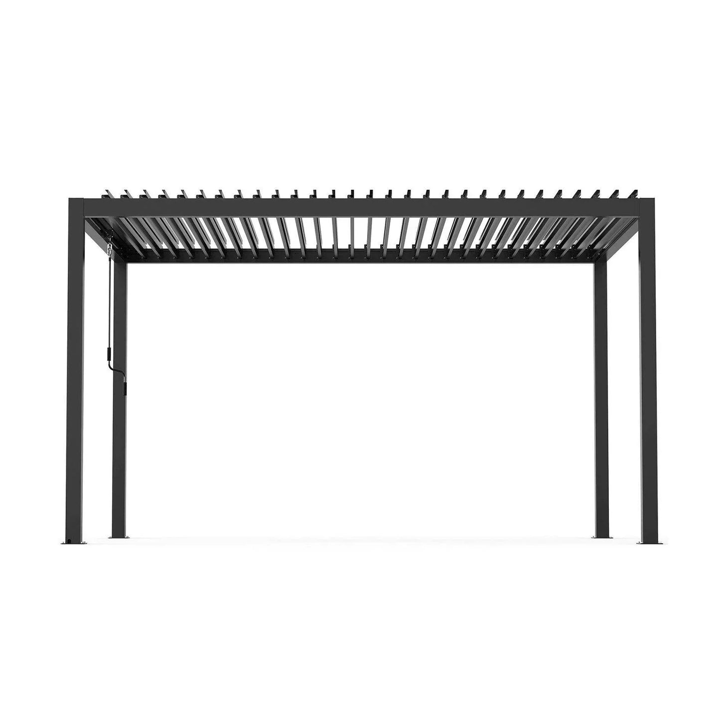 Chery Industrial [AS-IS] 13x10 ft Aluminum Louvered Pergola with Adjustable Roof - D_8640