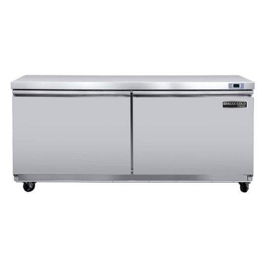 Maxx Cold V-Series 2 Door Undercounter Refrigerator, in Stainless Steel - MVR60UHC