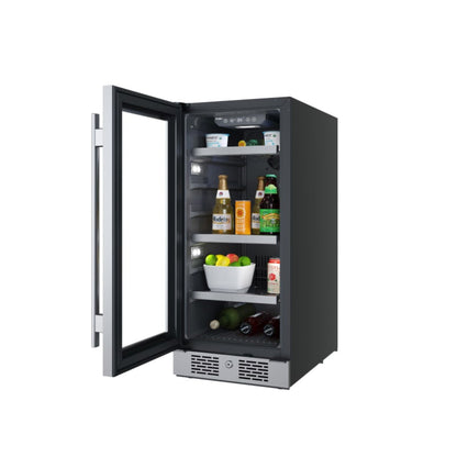 Avallon 15 Inch Wide 86 Can Beverage Center with LED Lighting - ABR152SGLH