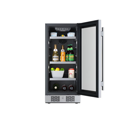 Avallon 15 Inch Wide 86 Can Beverage Center with LED Lighting - ABR152SGRH