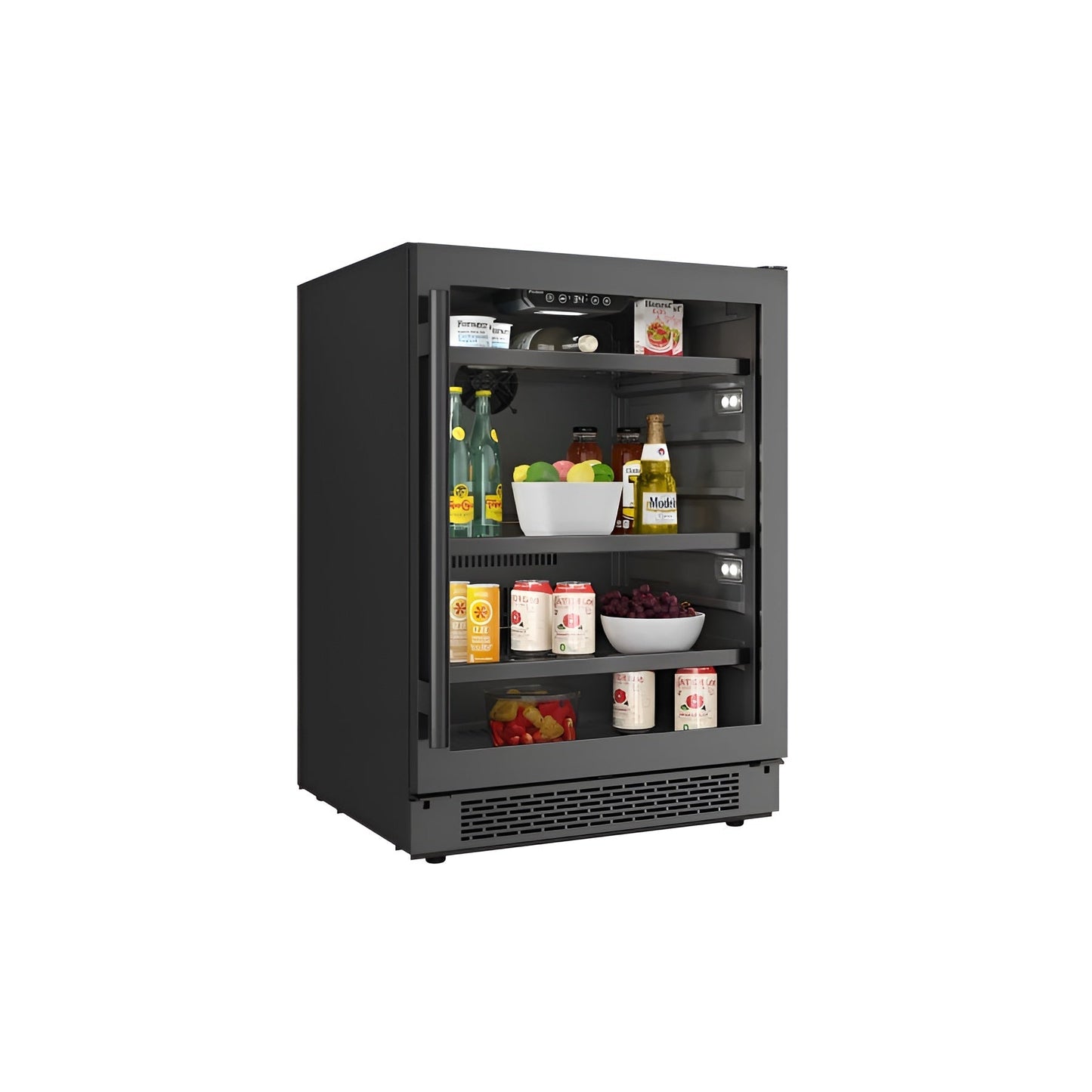 Avallon 24 Inch Wide 140 Can Energy Efficient Beverage Center with LED Lighting, Double Pane Glass, Touch Control Panel and Left Swing Door - ABR242PRGLH