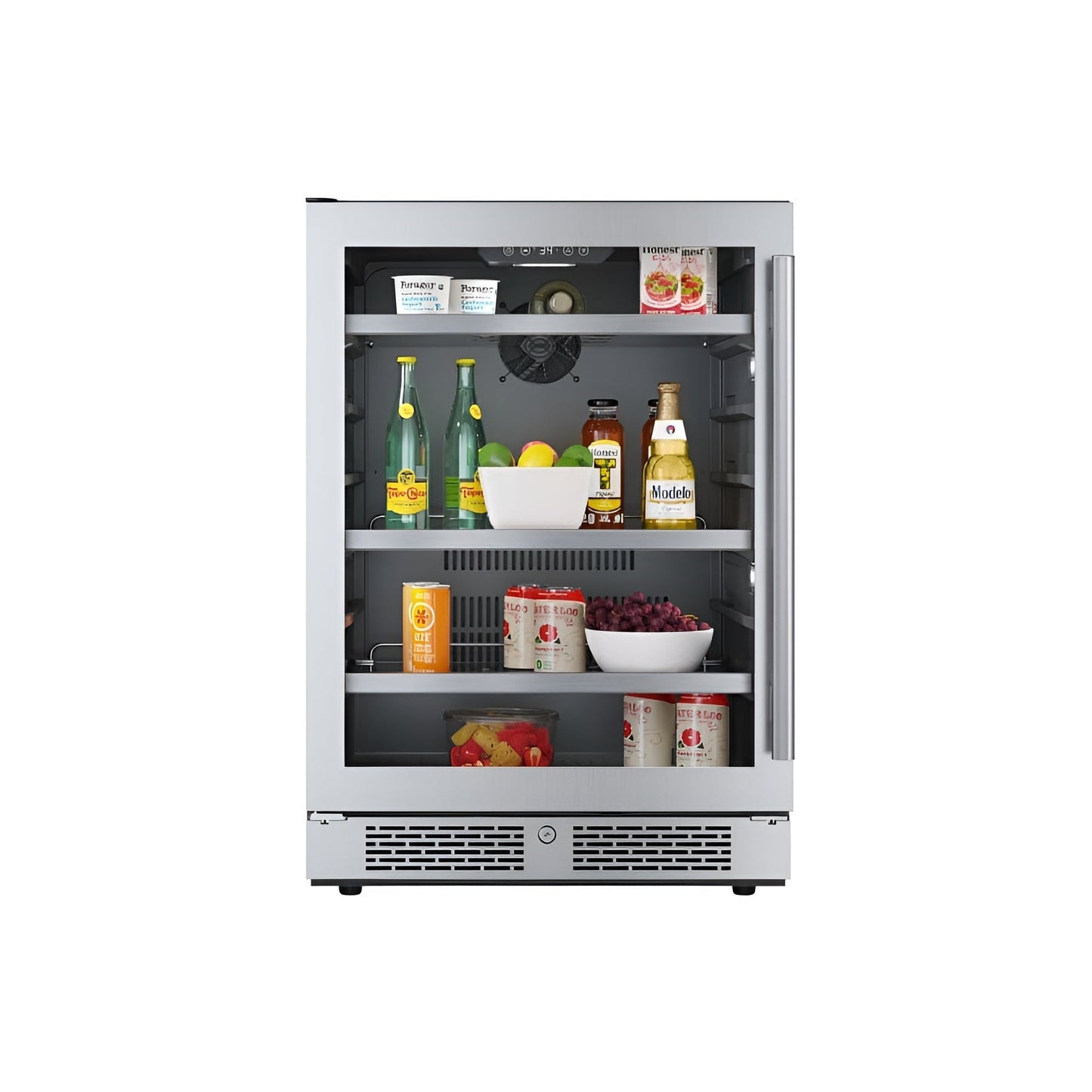 Avallon 24 Inch Wide 140 Can Energy Efficient Beverage Center with LED Lighting, Double Pane Glass, Touch Control Panel and Left Swing Door - ABR242PRGLH