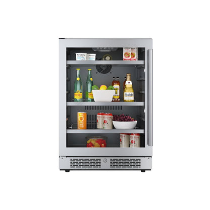 Avallon 24 Inch Wide 140 Can Energy Efficient Beverage Center with LED Lighting, Double Pane Glass, Touch Control Panel and Left Swing Door - ABR242PRGLH