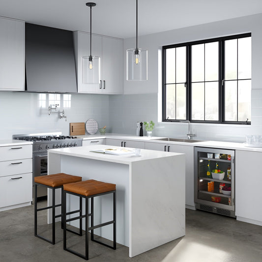 Avallon 24 Inch Wide 140 Can Energy Efficient Beverage Center with LED Lighting, Double Pane Glass, Touch Control Panel and Left Swing Door - ABR242PRGLH