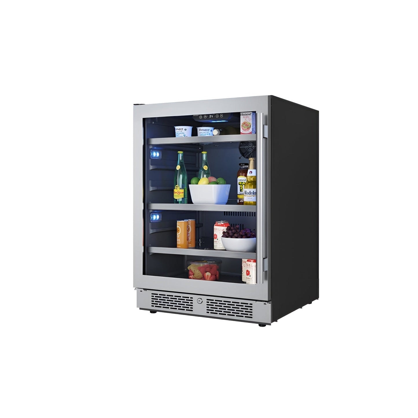 Avallon 24 Inch Wide 140 Can Energy Efficient Beverage Center with LED Lighting, Double Pane Glass, Touch Control Panel and Left Swing Door - ABR242PRGLH