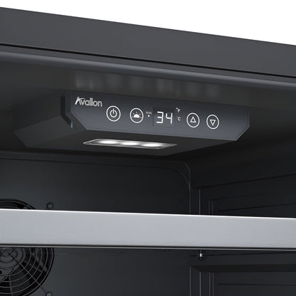 Avallon 24 Inch Wide 140 Can Energy Efficient Beverage Center with LED Lighting, Double Pane Glass, Touch Control Panel and Right Swing Door - ABR242SGRH