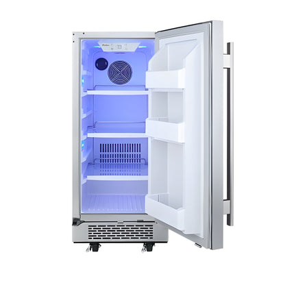 Avallon 15 Inch Wide 3.3 Cu.Ft. Energy Efficient Outdoor Approved Beverage Center with LED Lighting - AFR151SSODRH