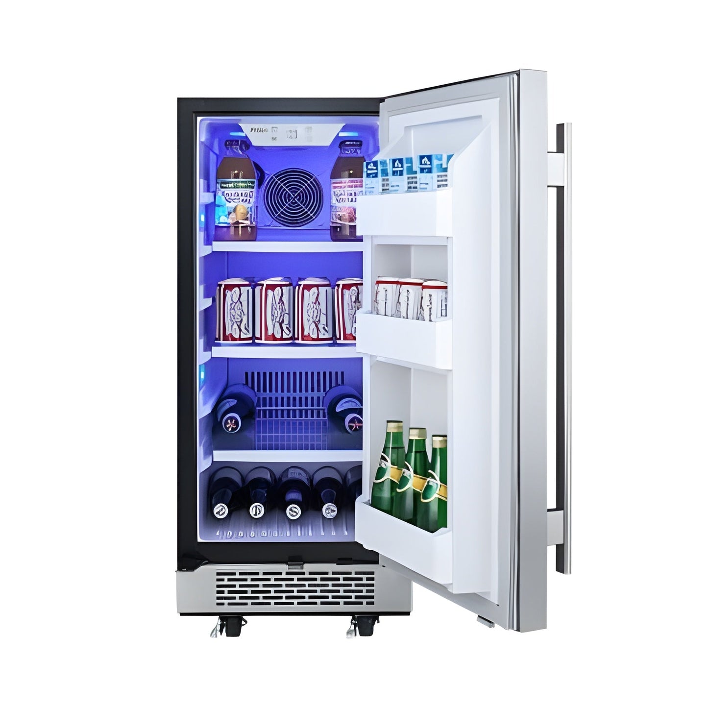 Avallon 15 Inch Wide 3.3 Cu.Ft. Energy Efficient Outdoor Approved Beverage Center with LED Lighting - AFR151SSODRH