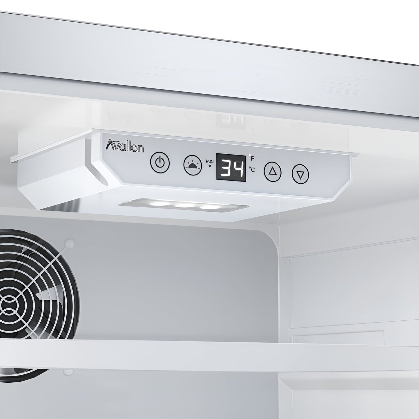 Avallon 15 Inch Wide 3.3 Cu. Ft. Outdoor Compact Refrigerator with LED Lighting and Left Swing Door Model AFR152SSODLH