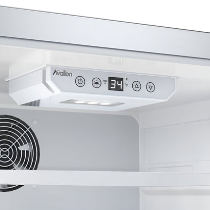 Avallon 15 Inch Wide 3.3 Cu. Ft. Outdoor Compact Refrigerator with LED Lighting and Left Swing Door Model AFR152SSODLH