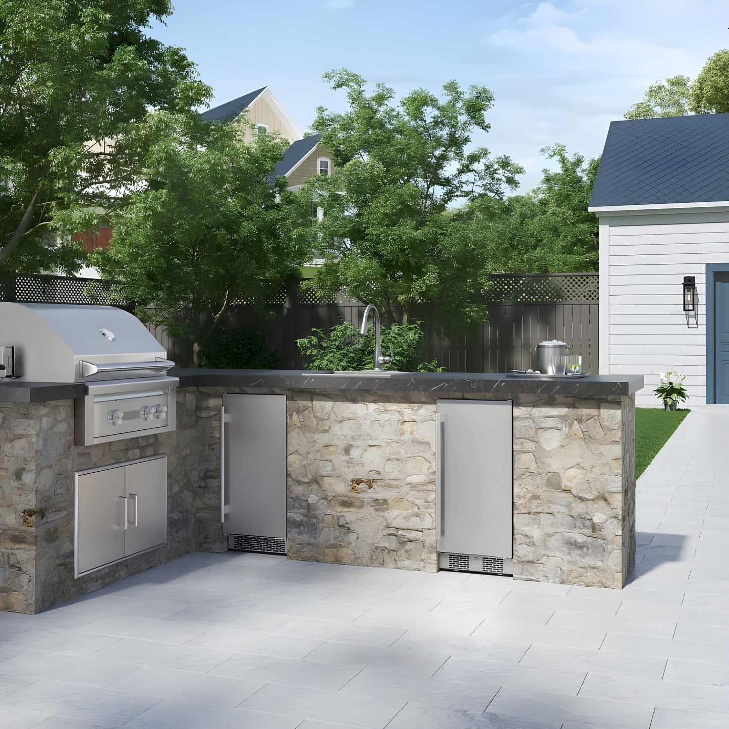 Avallon 15 Inch Wide 3.3 Cu. Ft. Outdoor Compact Refrigerator with LED Lighting and Right Swing Door - AFR152SSODRH