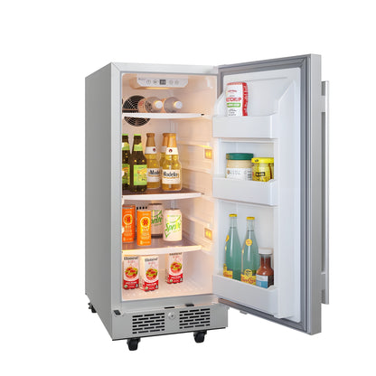 Avallon 15 Inch Wide 3.3 Cu. Ft. Outdoor Compact Refrigerator with LED Lighting and Right Swing Door - AFR152SSODRH