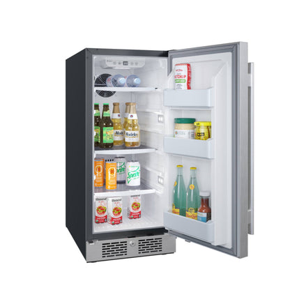 Avallon 15 Inch Wide 3.3 Cu. Ft. Compact Refrigerator with LED Lighting and Right Swing Door - AFR152SSRH