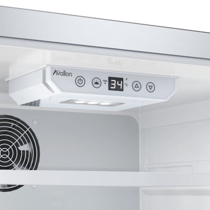 Avallon 15 Inch Wide 3.3 Cu. Ft. Compact Refrigerator with LED Lighting and Right Swing Door - AFR152SSRH