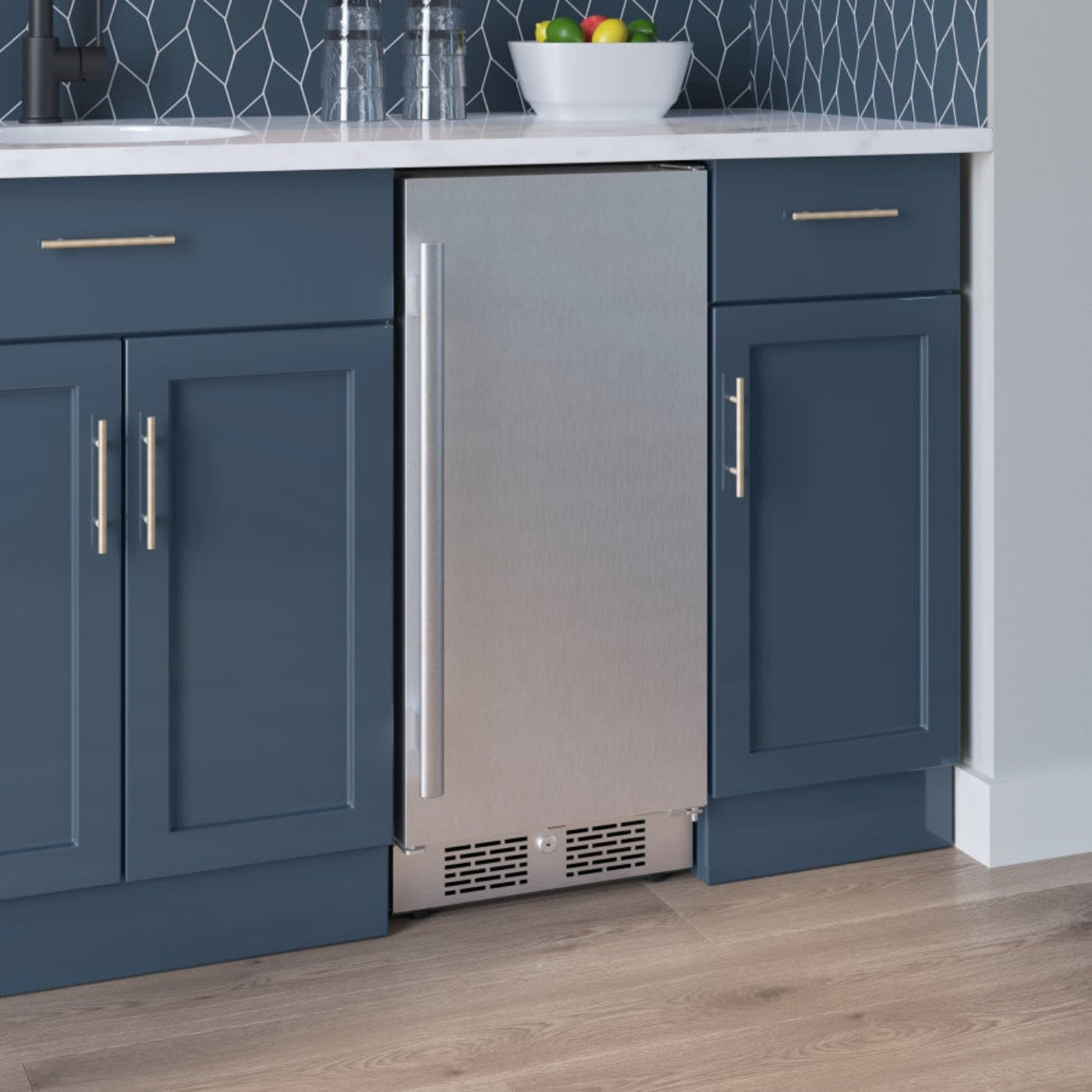 Avallon 15 Inch Wide 3.3 Cu. Ft. Compact Refrigerator with LED Lighting and Right Swing Door - AFR152SSRH