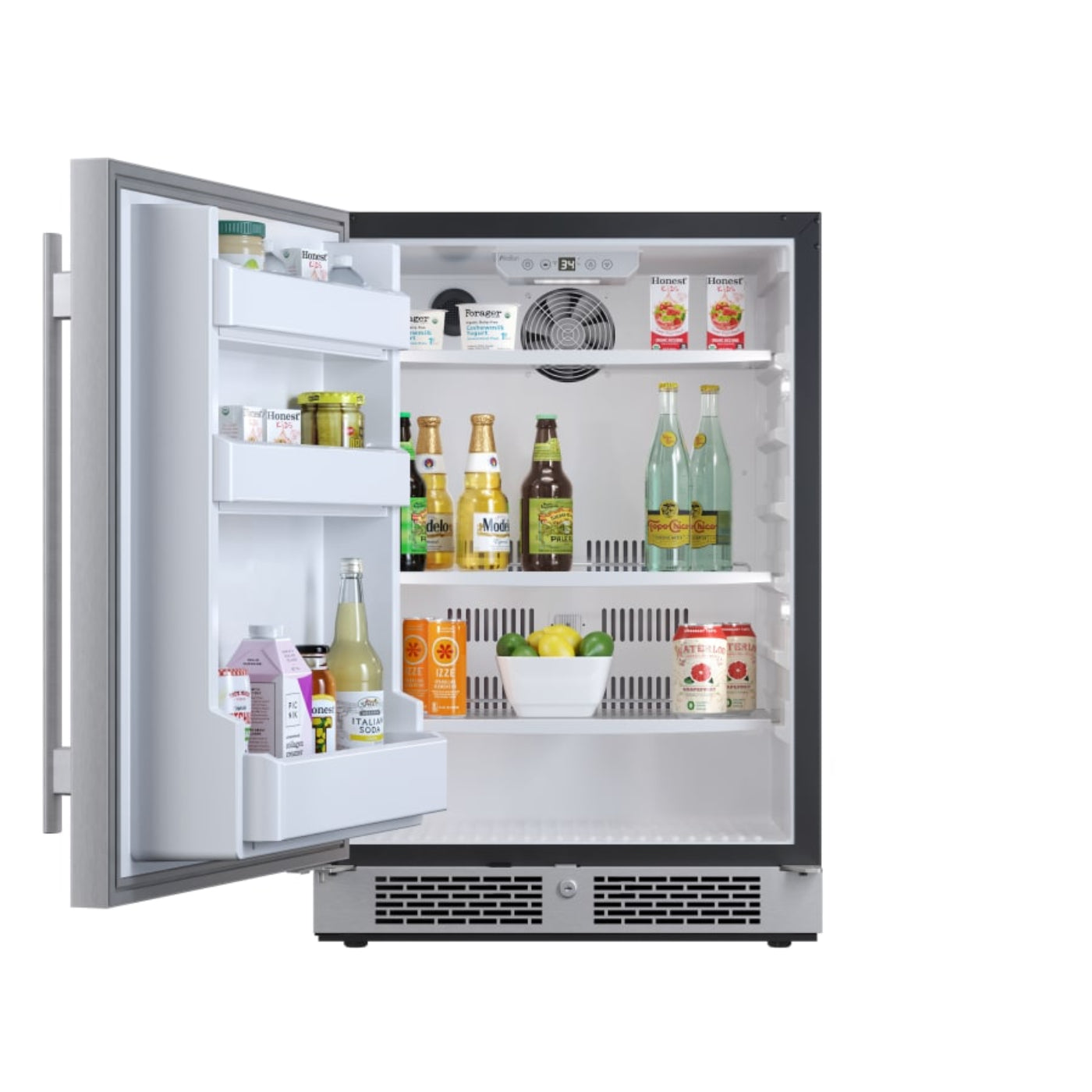 Avallon 24 Inch Wide 5.66 Cu. Ft. Built-In Compact Refrigerator with Left Hinge - AFR242SSLH