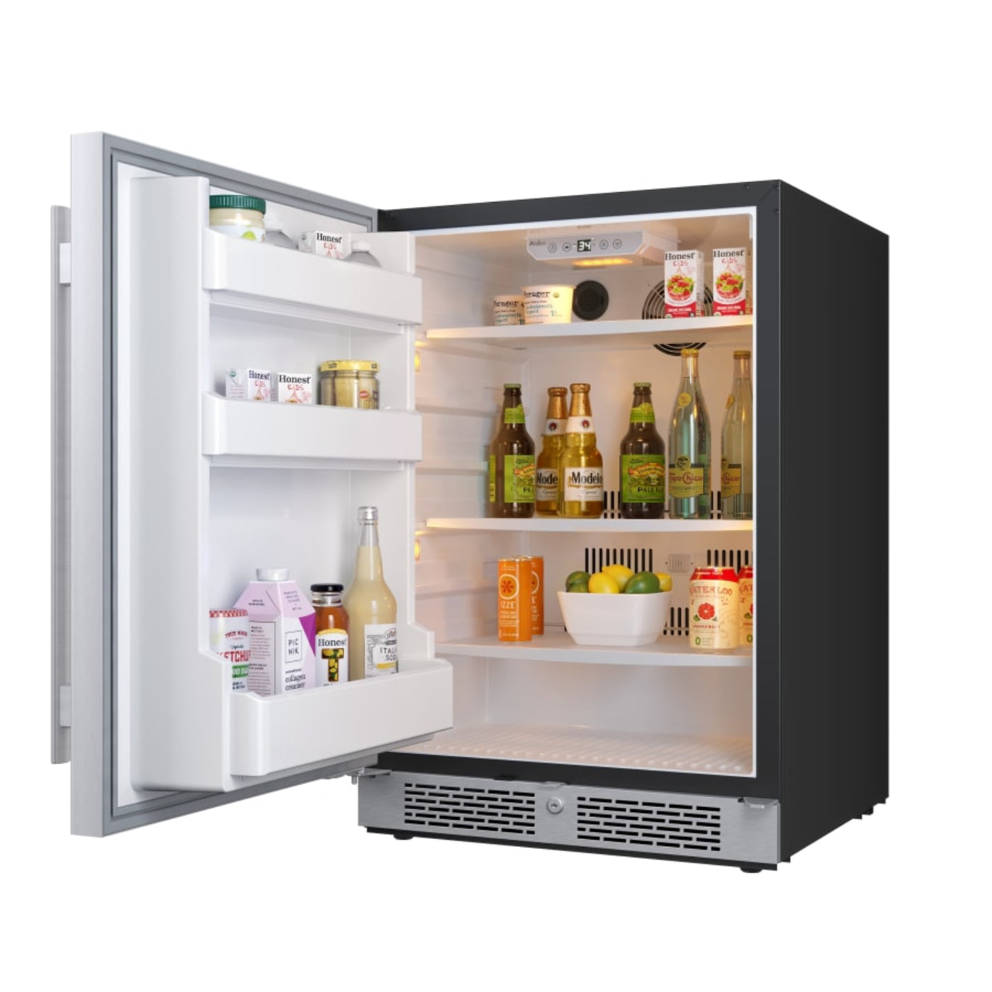 Avallon 24 Inch Wide 5.66 Cu. Ft. Built-In Compact Refrigerator with Left Hinge - AFR242SSLH