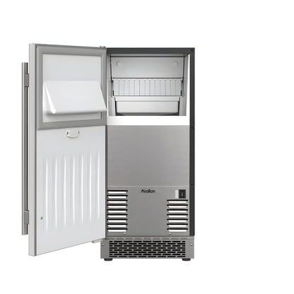 Avallon 15 Inch Wide 26 Lbs. Capacity Built-In and Free Standing Ice Maker with 56 Lbs. Daily Ice Production - AIMG151GPRILH