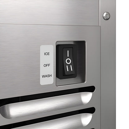 Avallon 15 Inch Wide 26 Lbs. Built-In / Free Standing Outdoor Ice Maker with 56 Lbs. Daily Ice Production and Factory Installed Pump - AIMG151PSSOLH