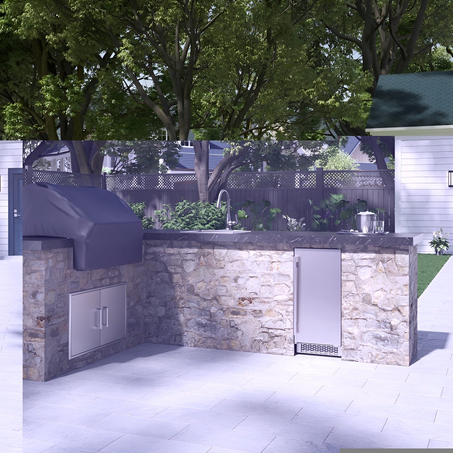 Avallon 15 Inch Wide 26 Lbs. Built-In / Free Standing Outdoor Ice Maker with 56 Lbs. Daily Ice Production and Factory Installed Pump - AIMG151PSSORH