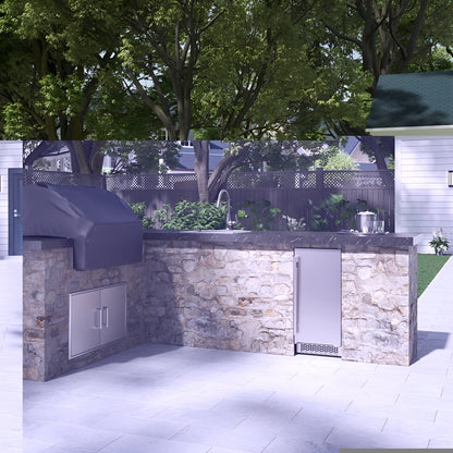 Avallon 15 Inch Wide 26 Lbs. Built-In / Free Standing Outdoor Ice Maker with 56 Lbs. Daily Ice Production and Factory Installed Pump - AIMG151PSSORH