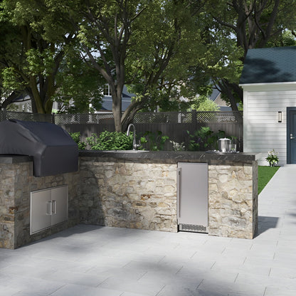 Avallon 15 Inch Wide 26 Lbs. Built-In / Free Standing Outdoor Ice Maker with 56 Lbs. Daily Ice Production and Factory Installed Pump - AIMG151PSSORH