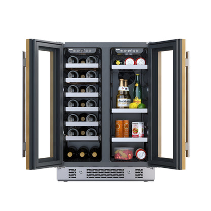 Avallon 24 Inch Wide 21 Bottle Capacity and 64 Can Capacity Beverage Center with LED Lighting and Double Pane Glass - AWBC242GGFDPRG
