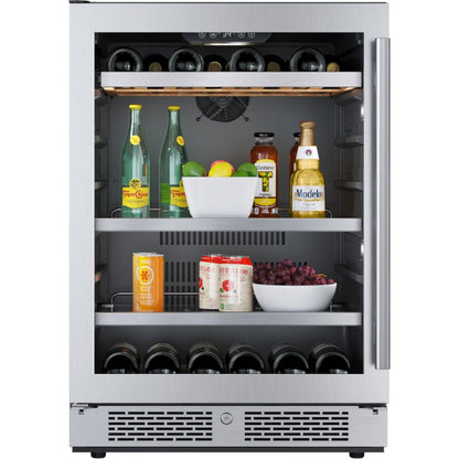 Avallon 24 Inch Wide 14 Bottle Capacity and 82 Can Capacity Panel Ready Wine and Beverage Cooler - AWBC242SGLH - AWBC242SGLH