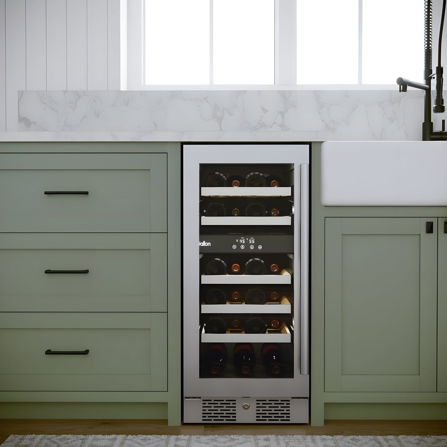 Avallon 15 Inch Wide 23 Bottle Capacity Dual Zone Wine Cooler with Left Swing Door - AWC152DZLH