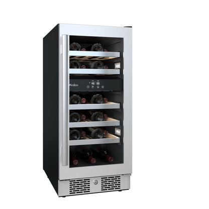 Avallon 15 Inch Wide 23 Bottle Capacity Dual Zone Wine Cooler with Right Swing Door Model - AWC152DZRH