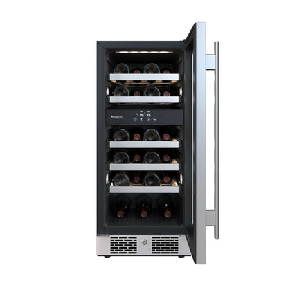 Avallon 15 Inch Wide 23 Bottle Capacity Dual Zone Wine Cooler with Right Swing Door Model - AWC152DZRH