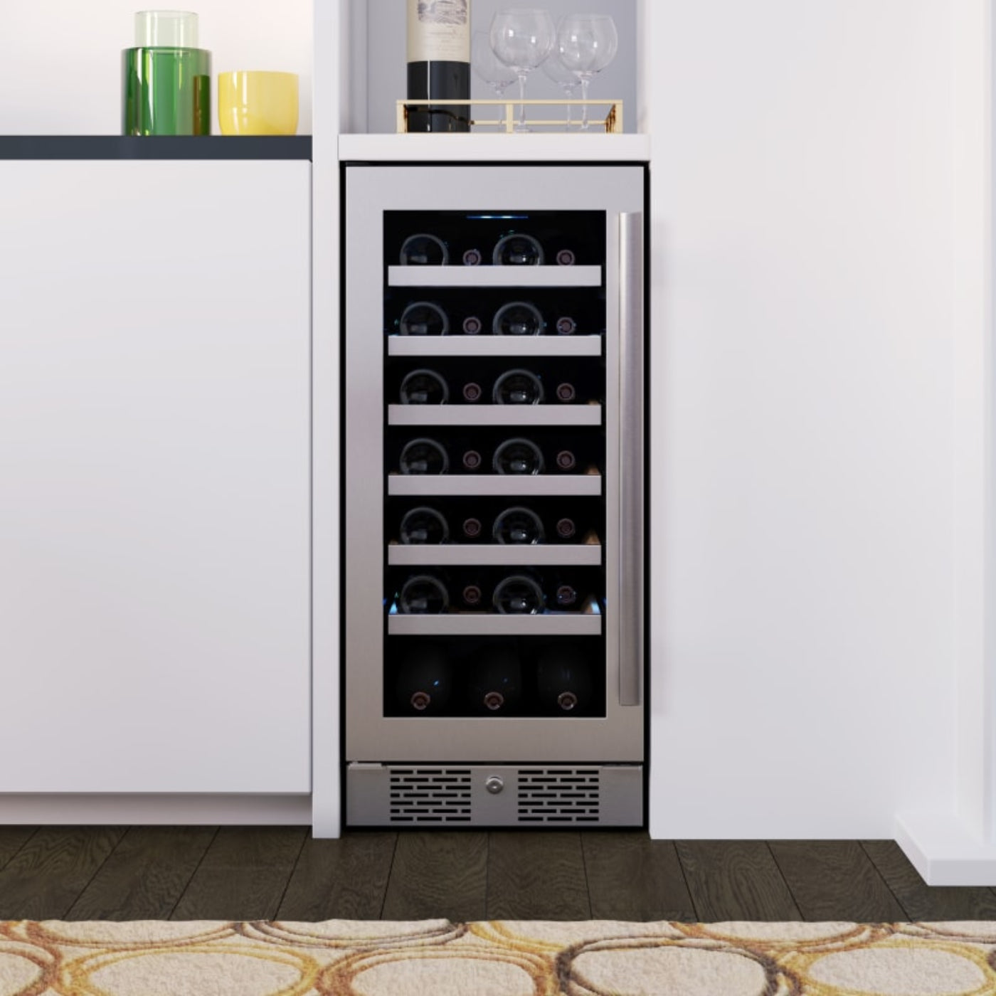 Avallon 15 Inch Wide 27 Bottle Capacity Single Zone Wine Cooler with Left Swing Door - AWC152SZLH