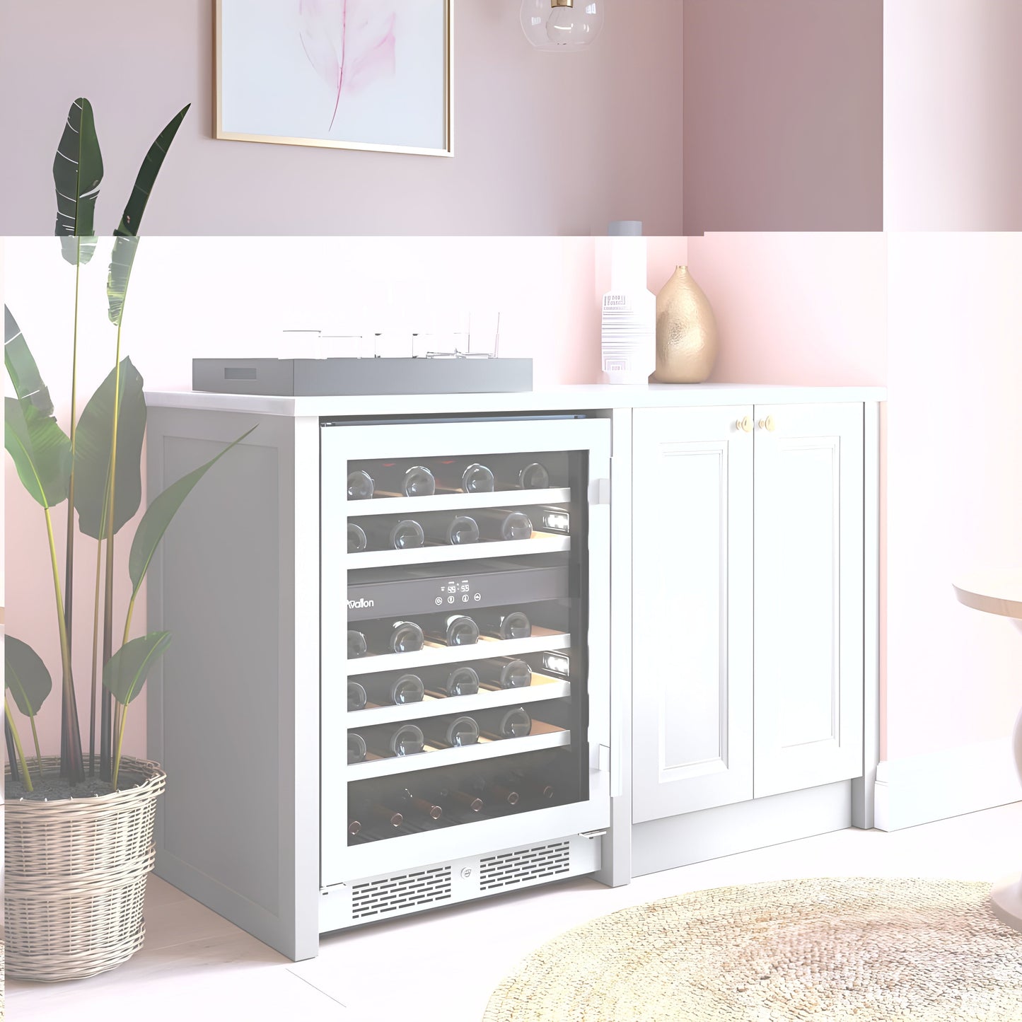 Avallon 24 Inch Wide 45 Bottle Capacity Dual Zone Wine Cooler with Left Swing Door - AWC242DZLH