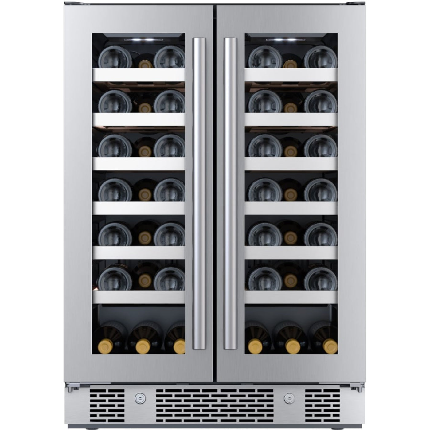 Avallon 24 Inch Wide 42 Bottle Capacity French Door Wine Cooler with LED Lighting - AWC242FD