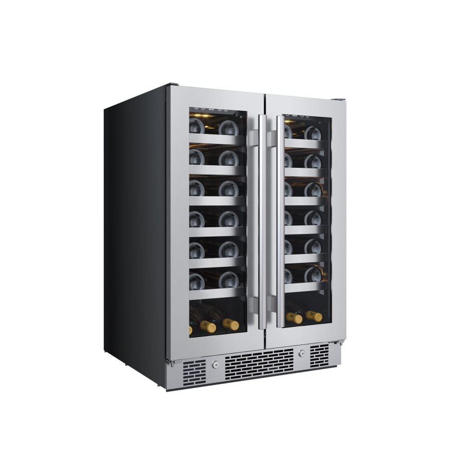 Avallon 24 Inch Wide 42 Bottle Capacity French Door Wine Cooler with LED Lighting - AWC242FD